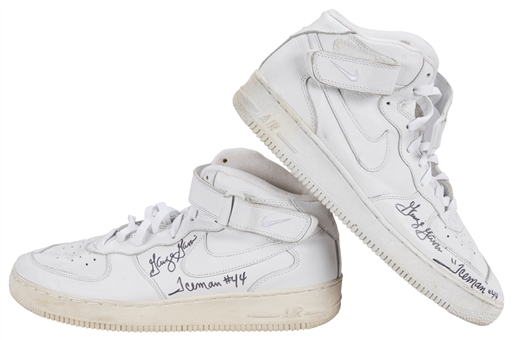 George Gervin Signed Nike Air Force 1 Sneakers (Player LOA & JSA)